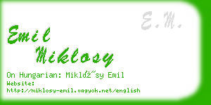 emil miklosy business card